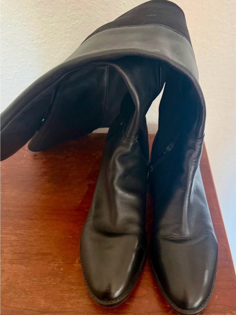 Calvin Klein Black Over-the-Knee Leather Boots
